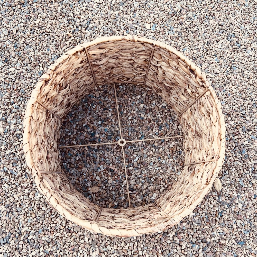 LARGE BOHO DRUM RATTAN WOVEN PENDANT SHADE - NWOT